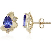 AAA-Tansanit-Goldohrringe (de Melo) AAA-Tansanit-Goldohrringe (de Melo)