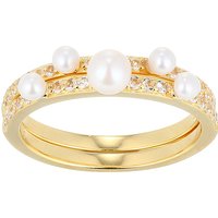 Weiße Süßwasserzuchtperlen-Silberringe Weiße Süßwasserzuchtperlen-Silberringe