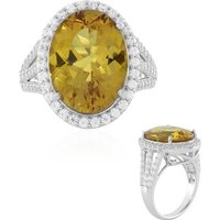 Goldener Apatit-Silberring Goldener Apatit-Silberring