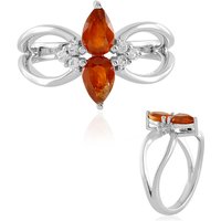 Oranger Tansania-Kyanit-Silberring Oranger Tansania-Kyanit-Silberring