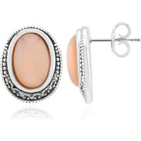 Pfirsich-Mondstein-Silberohrringe (Annette classic) Pfirsich-Mondstein-Silberohrringe (Annette classic)