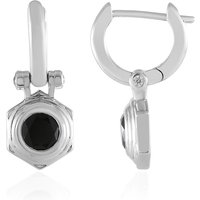 Schwarzer Onyx-Silberohrringe Schwarzer Onyx-Silberohrringe