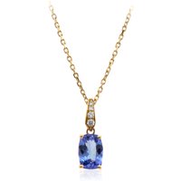 Tansanit-Goldhalskette Tansanit-Goldhalskette