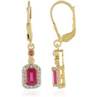 Madagaskar-Rubin-Silberohrringe Madagaskar-Rubin-Silberohrringe