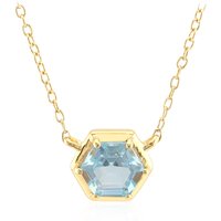 Himmelblauer Topas-Silbercollier Himmelblauer Topas-Silbercollier