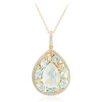 Himmelblauer Topas-Silberhalskette Himmelblauer Topas-Silberhalskette