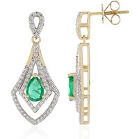 AAA-Sambia-Smaragd-Goldohrringe (SUHANA) AAA-Sambia-Smaragd-Goldohrringe (SUHANA)