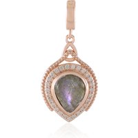 Pinkfarbener Maniry-Labradorit-Silberanhänger Pinkfarbener Maniry-Labradorit-Silberanhänger