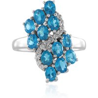 Neonblauer Apatit-Silberring Neonblauer Apatit-Silberring
