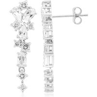 Weißer Topas-Silberohrringe Weißer Topas-Silberohrringe