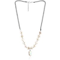 Weiße Süßwasserzuchtperlen-Silbercollier (TPC) Weiße Süßwasserzuchtperlen-Silbercollier (TPC)