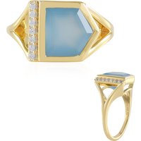 Blauer Onyx-Silberring Blauer Onyx-Silberring