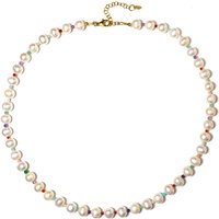Weiße Süßwasserzuchtperlen-Silberhalskette Weiße Süßwasserzuchtperlen-Silberhalskette