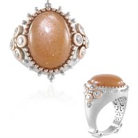 Pfirsich-Mondstein-Silberring (Dallas Prince Designs) Pfirsich-Mondstein-Silberring (Dallas Prince Designs)