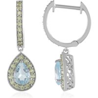 Himmelblauer Topas-Silberohrringe Himmelblauer Topas-Silberohrringe