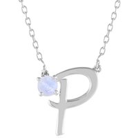 Regenbogen-Mondstein-Silbercollier Regenbogen-Mondstein-Silbercollier