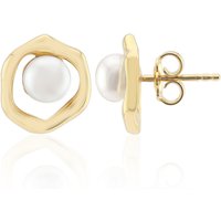 Weiße Süßwasserzuchtperlen-Silberohrringe (TPC) Weiße Süßwasserzuchtperlen-Silberohrringe (TPC)