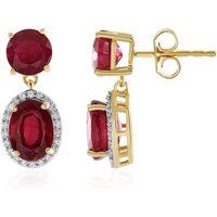 Madagaskar-Rubin-Silberohrringe Madagaskar-Rubin-Silberohrringe