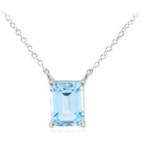 Himmelblauer Topas-Silbercollier Himmelblauer Topas-Silbercollier
