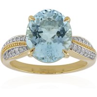 Nigerianischer Aquamarin-Goldring Nigerianischer Aquamarin-Goldring