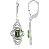 Russischer Diopsid-Silberohrringe Russischer Diopsid-Silberohrringe