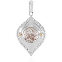 Kupferfarbener Rutilquarz-Silberanhänger mit Gold (Granulieren) Kupferfarbener Rutilquarz-Silberanhänger mit Gold (Granulieren)