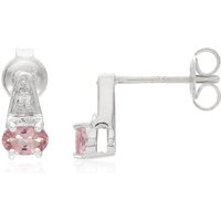 Pinkfarbener Kupfer-Turmalin-Silberohrringe Pinkfarbener Kupfer-Turmalin-Silberohrringe