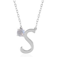 Regenbogen-Mondstein-Silbercollier Regenbogen-Mondstein-Silbercollier