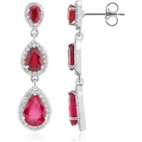 Madagaskar-Rubin-Silberohrringe Madagaskar-Rubin-Silberohrringe