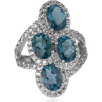 Petrolfarbener Fluorit-Silberring Petrolfarbener Fluorit-Silberring