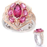 Brasilianischer Pinkfarbener Turmalin-Silberring (Gems en Vogue) Brasilianischer Pinkfarbener Turmalin-Silberring (Gems en Vogue)