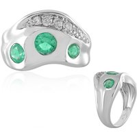 Russischer Smaragd-Silberring (de Melo) Russischer Smaragd-Silberring (de Melo)