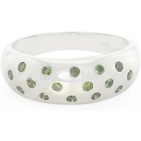 Smaragdgrüner Brillant-Silberring Smaragdgrüner Brillant-Silberring