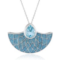 Himmelblauer Topas-Silberhalskette (Adela Silber) Himmelblauer Topas-Silberhalskette (Adela Silber)