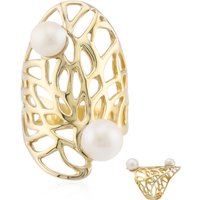 Weiße Süßwasserzuchtperlen-Silberring (TPC) Weiße Süßwasserzuchtperlen-Silberring (TPC)