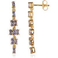 Tansanit-Silberohrringe Tansanit-Silberohrringe