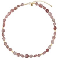 Erdbeer-Quarz-Silberhalskette Erdbeer-Quarz-Silberhalskette