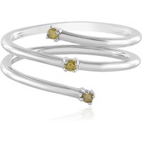 Gelber I3 Brillant-Silberring Gelber I3 Brillant-Silberring