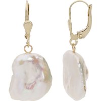 Weiße Süßwasserzuchtperlen-Goldohrringe Weiße Süßwasserzuchtperlen-Goldohrringe