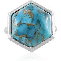 Blauer Mohave-Kupfer-Türkis-Silberring (Faszination Türkis) Blauer Mohave-Kupfer-Türkis-Silberring (Faszination Türkis)