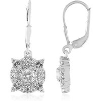 Weißer Saphir-Silberohrringe Weißer Saphir-Silberohrringe