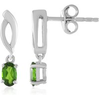 Russischer Diopsid-Silberohrringe Russischer Diopsid-Silberohrringe