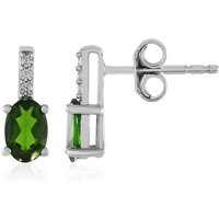 Russischer Diopsid-Silberohrringe Russischer Diopsid-Silberohrringe