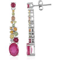 Madagaskar-Rubin-Silberohrringe Madagaskar-Rubin-Silberohrringe