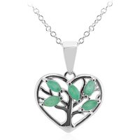 Brasilianischer Smaragd-Silberhalskette Brasilianischer Smaragd-Silberhalskette