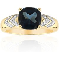 Londonblauer Topas-Goldring Londonblauer Topas-Goldring
