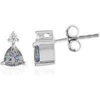 Nicht erhitzter Tansanit-Silberohrringe Nicht erhitzter Tansanit-Silberohrringe