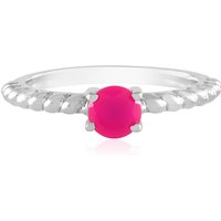 Pinkfarbener Chalzedon-Silberring Pinkfarbener Chalzedon-Silberring