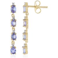 Tansanit-Silberohrringe Tansanit-Silberohrringe