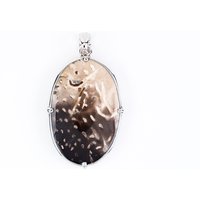 Versteinertes Palmenholz-Silberanhänger Versteinertes Palmenholz-Silberanhänger